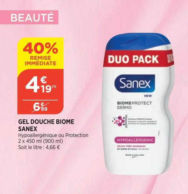 gel douche biome sanex