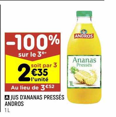 jus d'ananas pressés andros