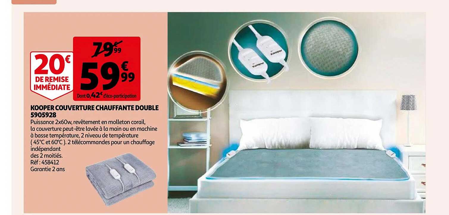 Kooper Couverture Chauffante Double 5905928