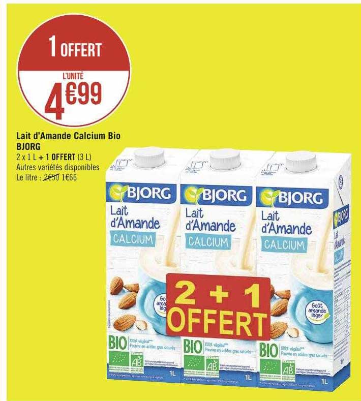 lait d'amande calcium bio bjorg