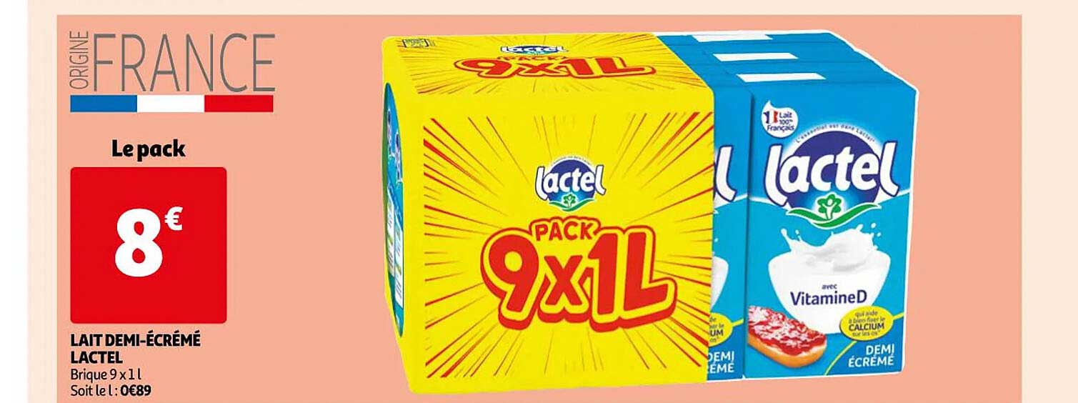 lait demi-écrémé lactel