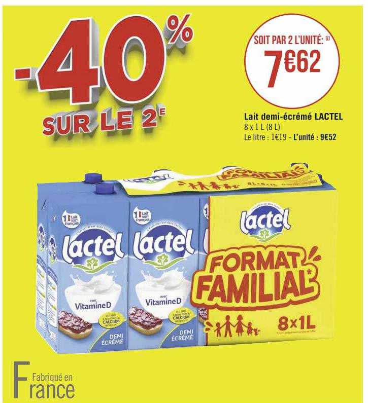 lait demi-écrémé lactel