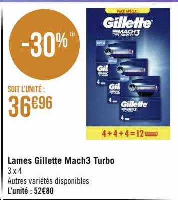 lames gillette mach3 turbo