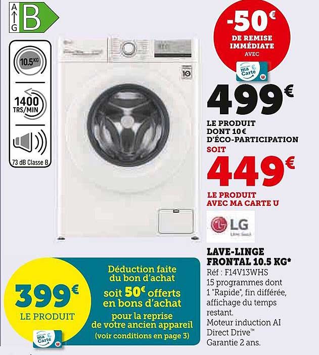 lave-linge frontal 10.5 kg lg