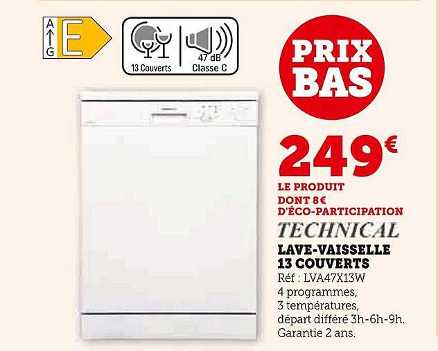 lave-vaisselle 13 couverts technical