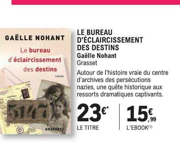 le bureau d'éclaircissement des destins - gaëlle nohant