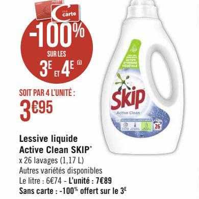 Lessive Liquide Active Clean Skip