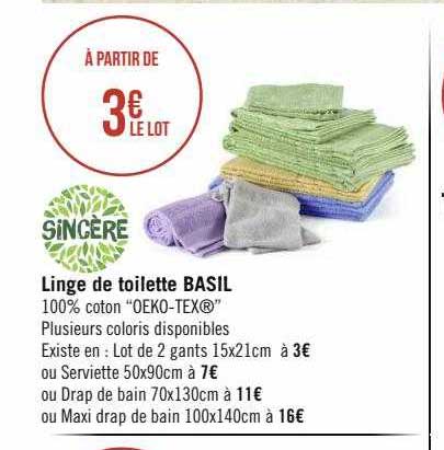 Linge De Toilette Basil Sincère
