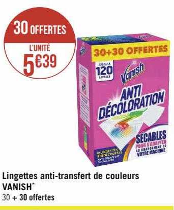 Lingettes Anti-transfert De Couleurs Vanish