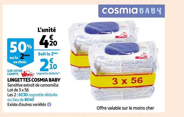 Lingettes Cosmia Baby