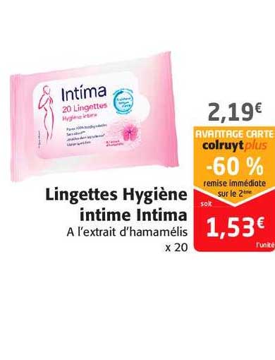 Lingettes Hygiène Intime Intima