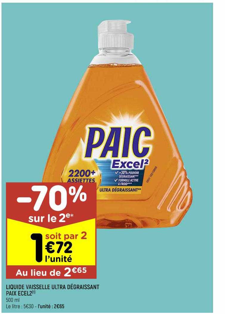 liquide vaisselle ultra dégraissant paix exel2