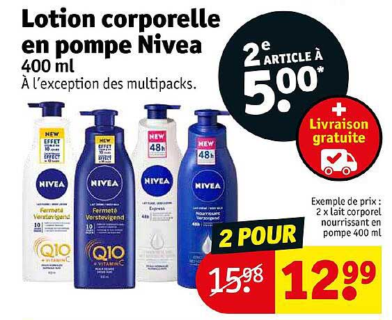 lotion corporelle en pompe nivea 400 ml