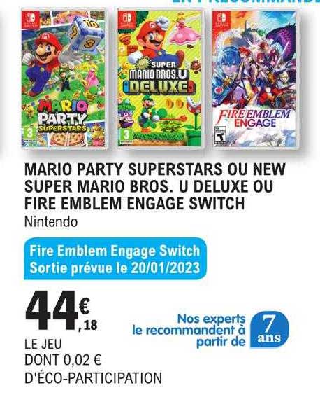 mario party superstars ou new super mario bros. u deluxe ou fire emblem engage switch - nintendo