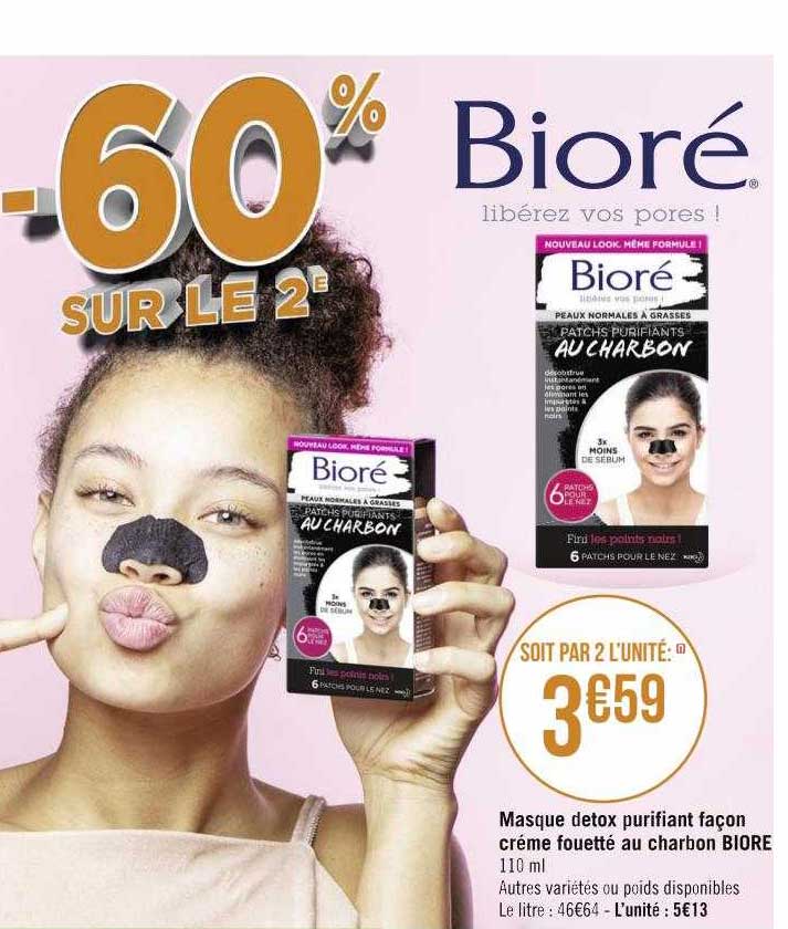 Masque Detox Purifiant Façon Crème Fouetté Au Charbon Bioré