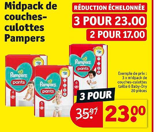 midpack de couches-culottes pampers