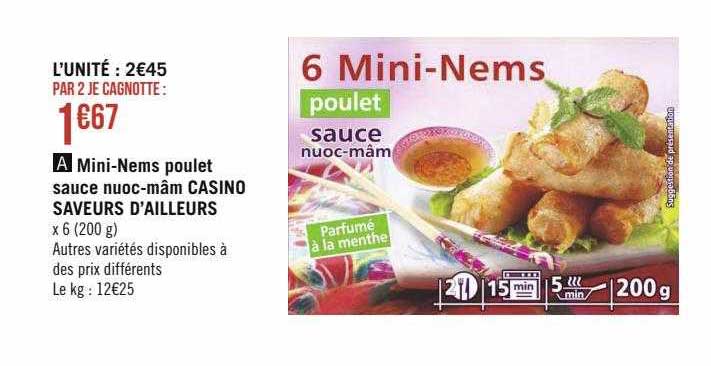 mini-nems poulet sauce nuoc-mâm casino saveurs d'ailleurs