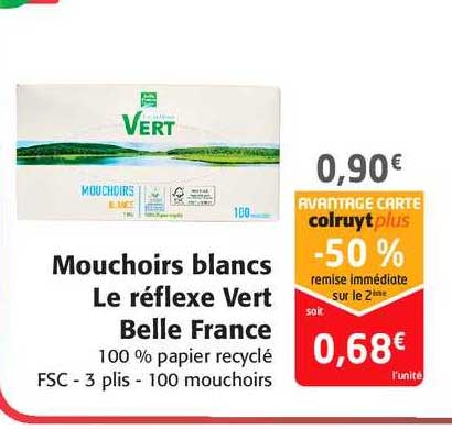 mouchoirs blancs le réflexe vert belle france