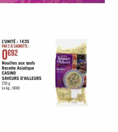 nouilles aux œufs recette asiatique casino saveurs d'ailleurs