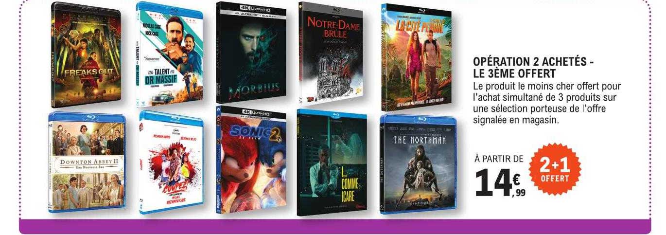opération 2 achetés - le 3 ème offert