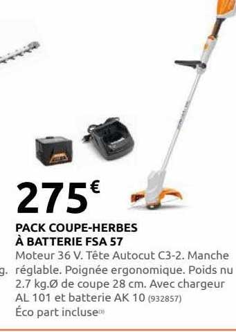 pack coupe-herbes à batterie fsa 57