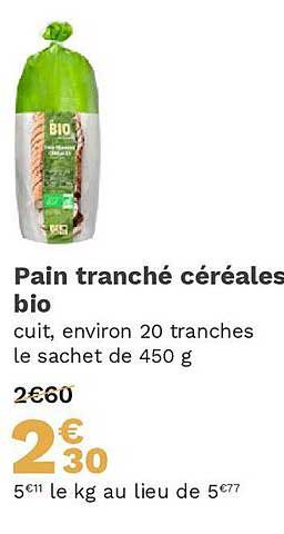 Pain Tranché Céréales Bio