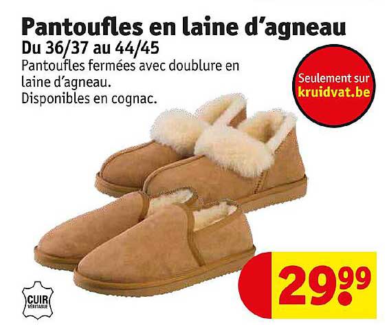 Pantoufles En Laine D'agneau