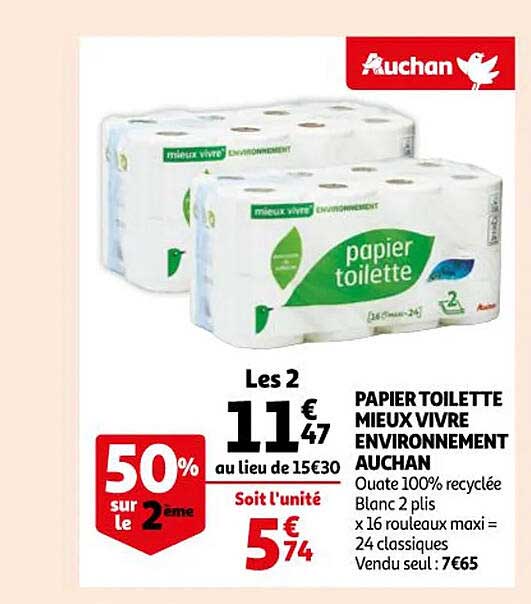 papier toilette mieux vivre environnement auchan