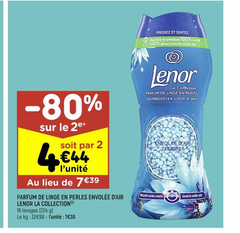 parfum de linge en perles envolée d'air lenor la collection