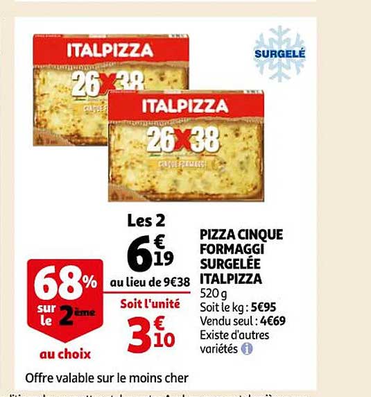 pizza cinque formaggi surgelée italpizza