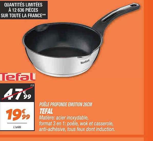 poêle profonde émotion 26 cm tefal