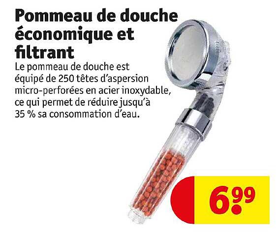 pommeau de douche économique et filtrant