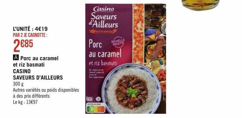porc au caramel et riz basmati casino saveurs d'ailleurs