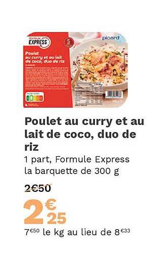 Poulet Au Curry Et Au Lait De Coco, Duo De Riz