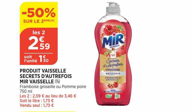 produit vaisselle secrets d'autrefois mir vaisselle