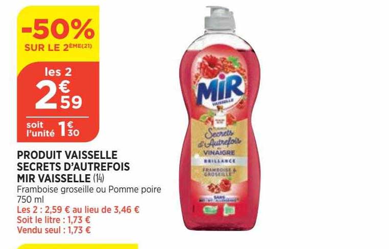 produit vaisselle secrets d'autrefois mir vaisselle