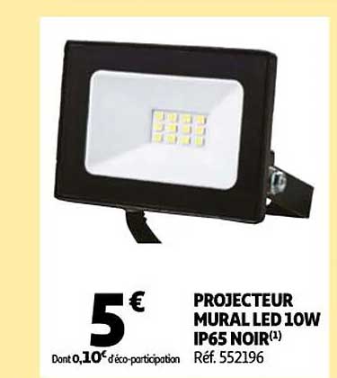 projecteur mural led 10w ip65 noir