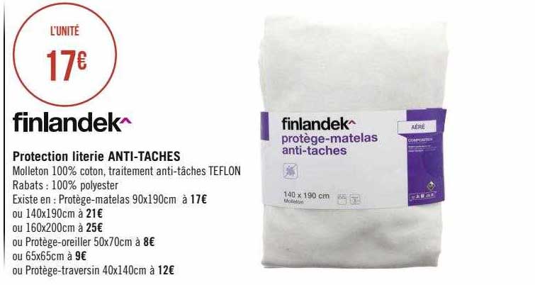protection literie anti-taches finlandek