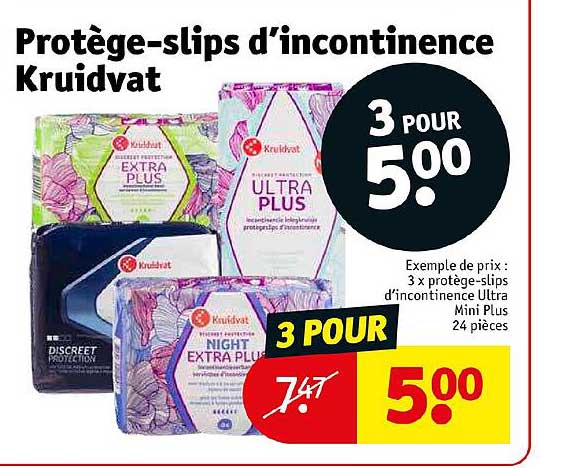 protège-slips d'incontinence kruidvat