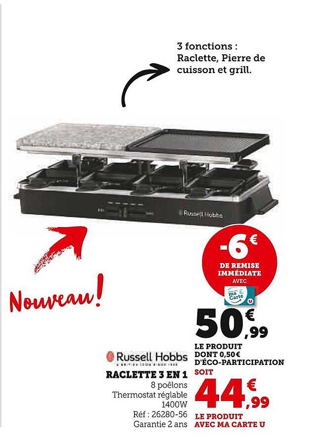 raclette 3 en 1 russell hobbs