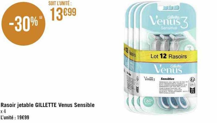 rasoir jetable gillette venus sensible
