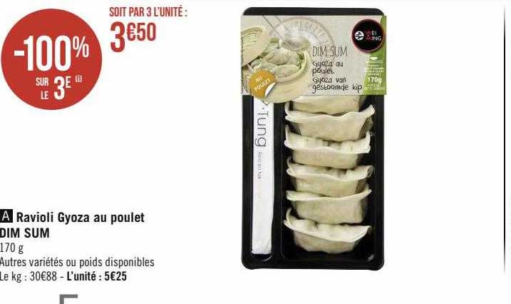 Ravioli Gyoza Au Poulet Dim Sum