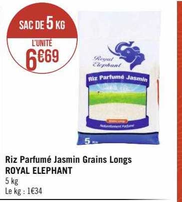 riz parfumé jasmin grains longs royal éléphant