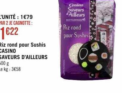 riz rond pour sushis casino saveurs d'ailleurs
