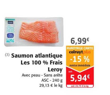 saumon atlantique les 100% frais leroy