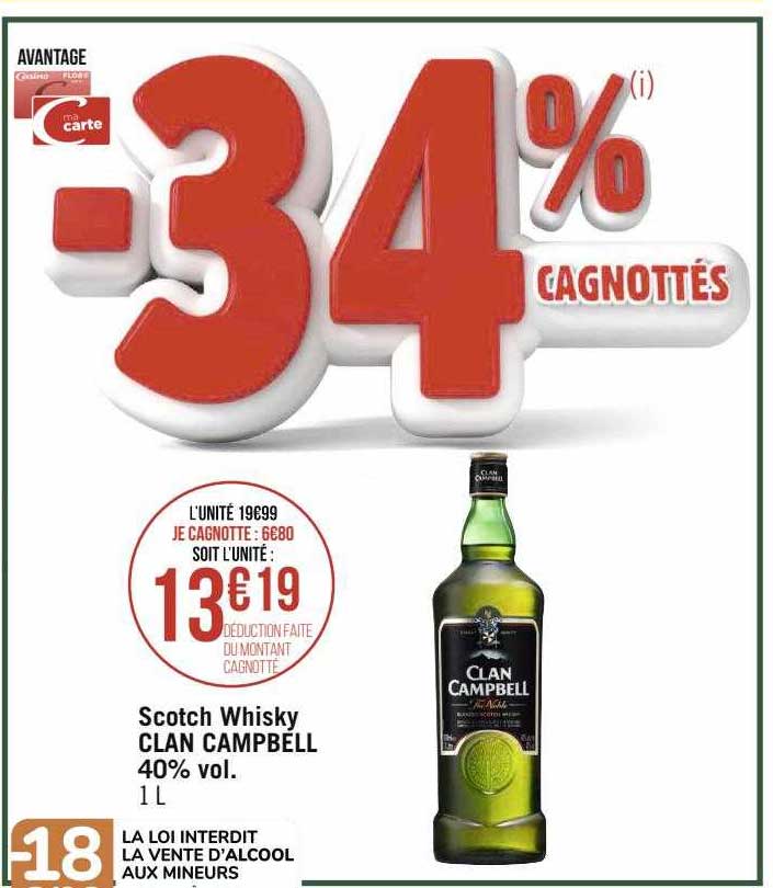 scotch whisky clan campbell 40% vol.