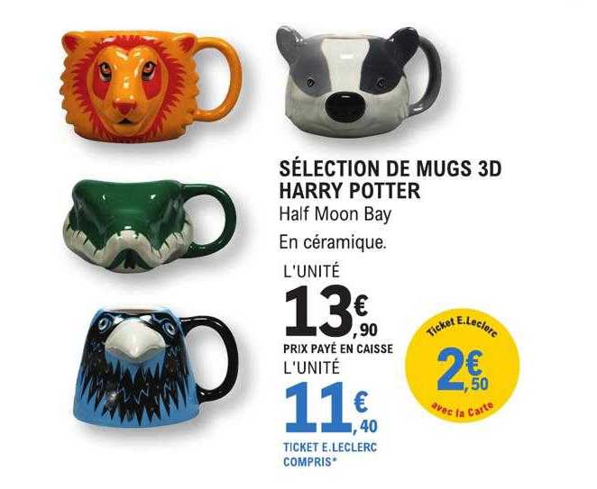 sélection de mugs 3d harry potter