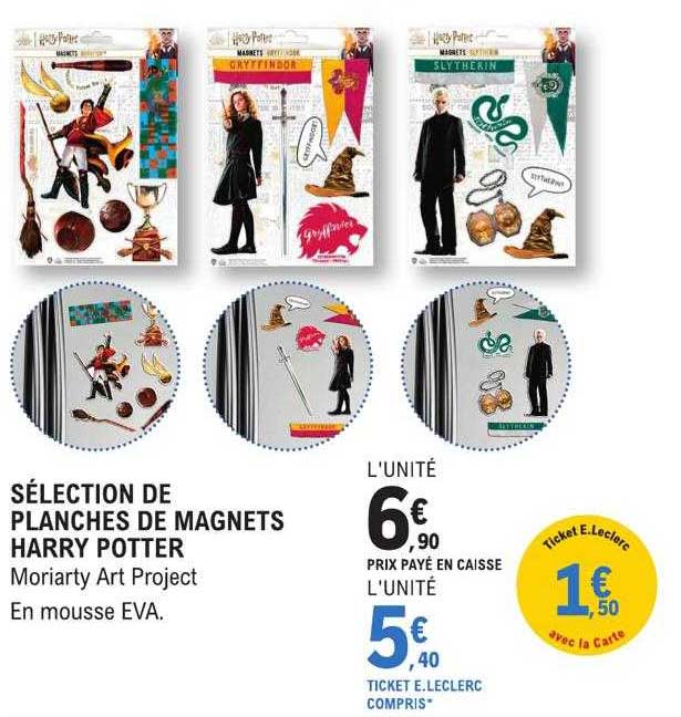 sélection de planches de magnets harry potter