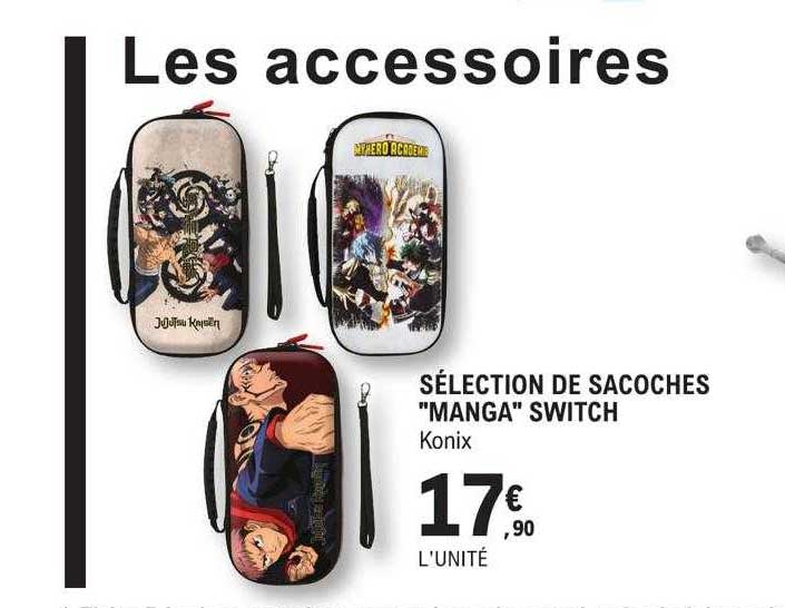 sélection de sacoches "manga" switch konix
