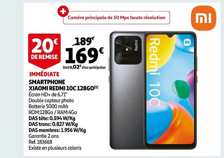 smartphone xiaomi redmi 10c 128go